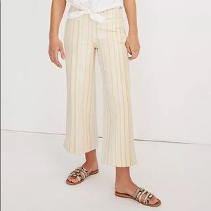 NWOT Madewell Emmett Wide-Leg Crop Pants in Stripe